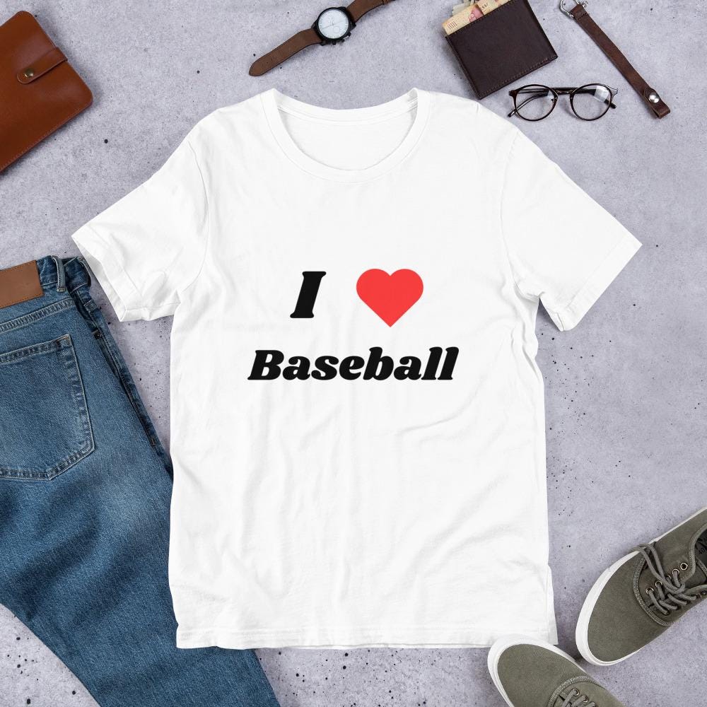 I Heart Baseball Youth White Unisex T-shirt