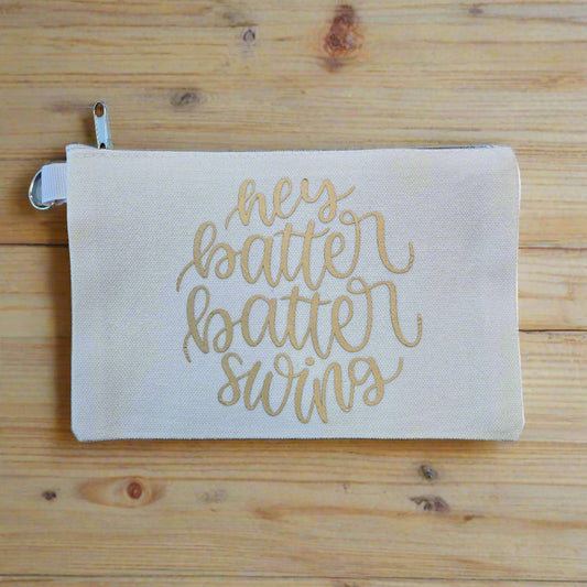 Hey Batter Batter Swing Zipper Pouch