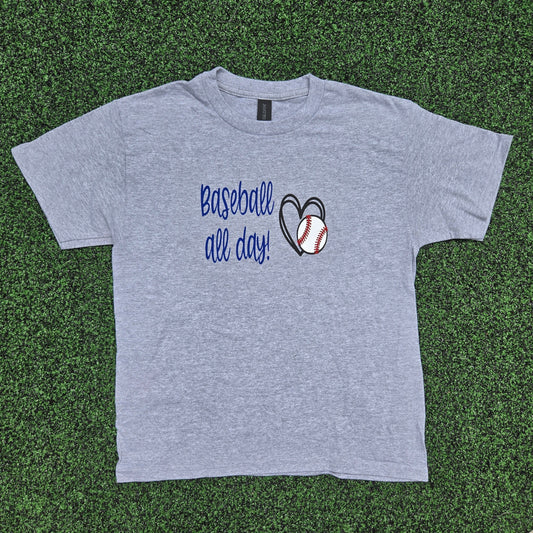 Baseball All Day Adult Tee