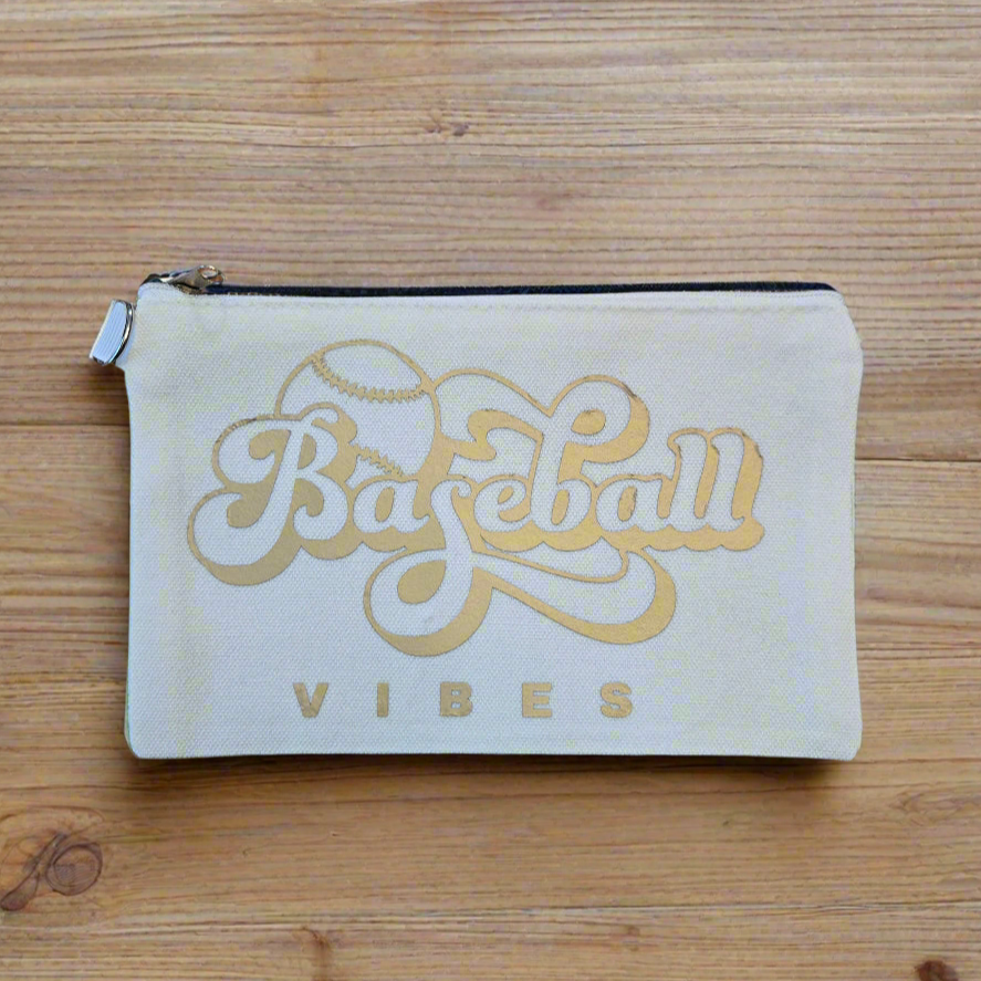 Baseball Mom Heart Zipper Pouch