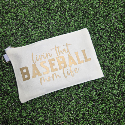 Baseball Mom Life Zipper Pouch