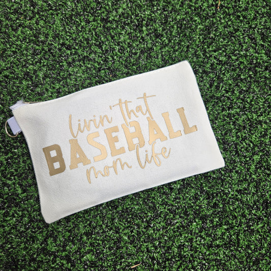 Baseball Mom Life Zipper Pouch