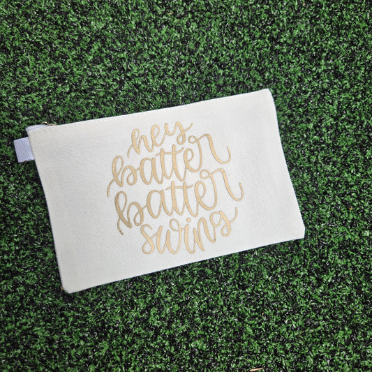 Hey Batter Batter Swing Zipper Pouch