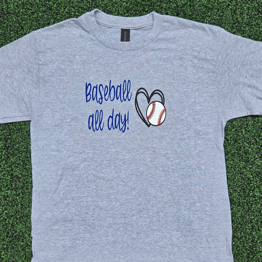 Baseball All Day Adult Tee