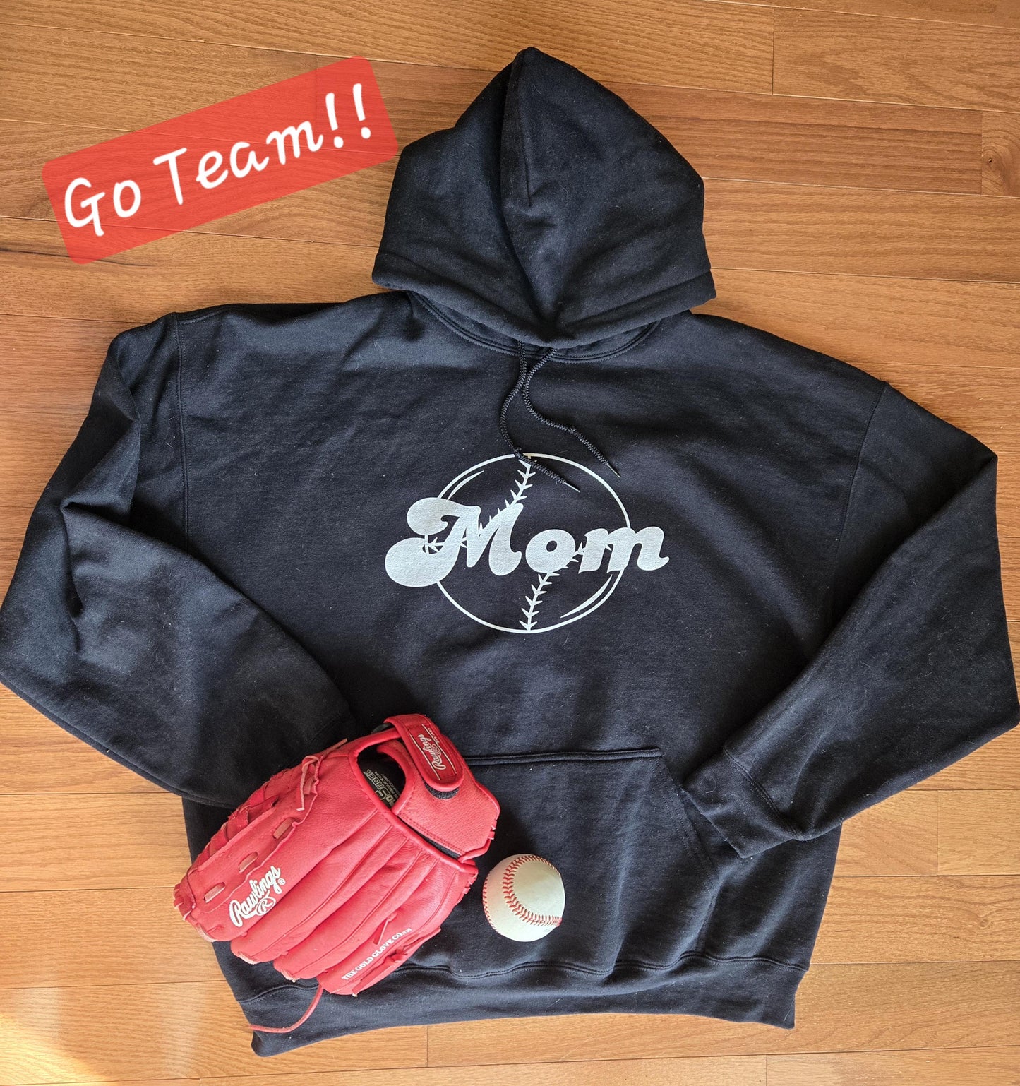 Softball Mom Unisex Hoodie in Black for every team